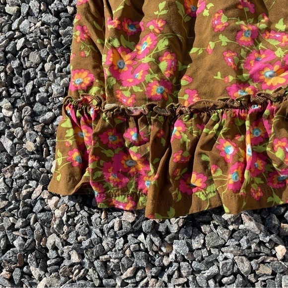 🥒 Matilda Jane On a Whim Floral Cross Back Brown Pink Sleeveless Tank Shirt S - Picture 6 of 10